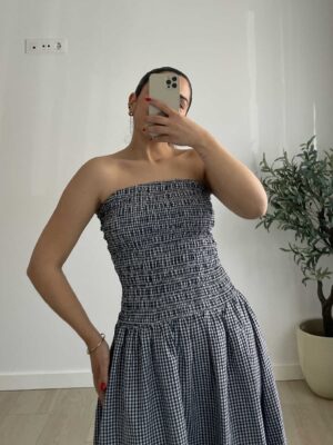 Vestido vichy frunce