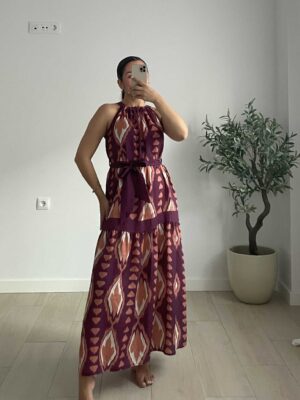 Vestido estampado lazada