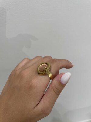 Anillo piedra acero