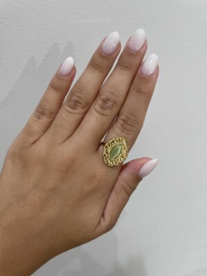 Anillo piedra acero