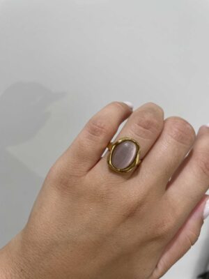 Anillo piedra acero