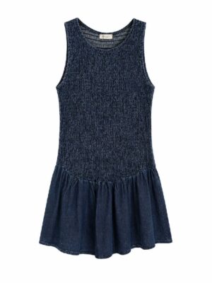 vestido denim fruncido